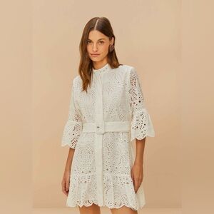 FARM Rio White Eyelet Dress